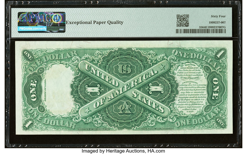 image for: Fr. 35 $1 1880 Legal Tender PMG Choice Uncirculated 64 EPQ....