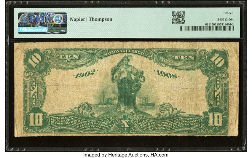 image for: Garland, TX - $10 1902 Date Back Fr. 621 The State National Bank Ch. # (S)7989 PMG Choice Fine 15....