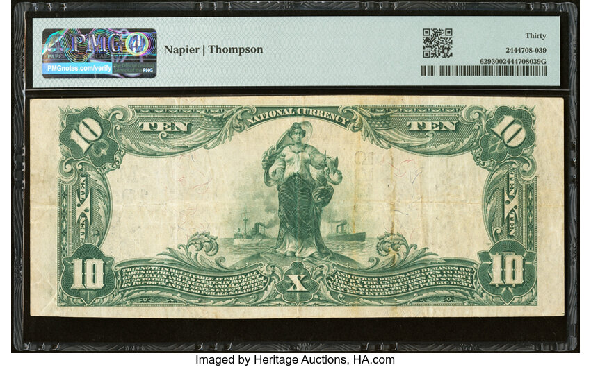 image for: Waukegan, IL - $10 1902 Plain Back Fr. 629 The Waukegan National Bank Ch. # (M)10355 PMG Very Fine 30....