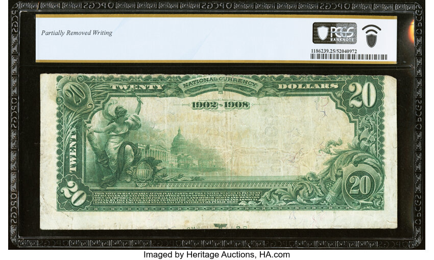 image for: Fort Worth, TX - $20 1902 Date Back Fr. 642 The Western National Bank Ch. # (S)7165 PCGS Banknote Very Fine 25....