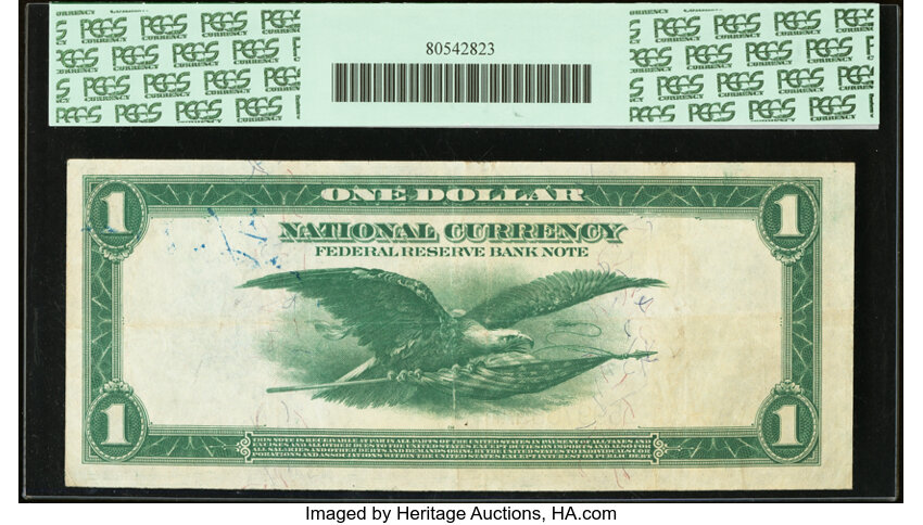 image for: Fr. 734 $1 1918 Federal Reserve Bank Note PCGS Apparent Very Fine 30....