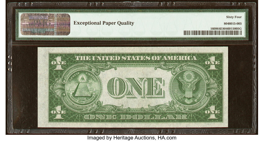 image for: Fr. 1609 $1 1935A R Silver Certificate. PMG Choice Uncirculated 64 EPQ....