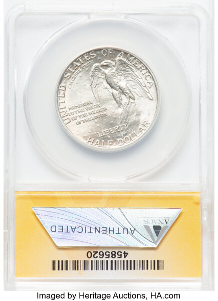 image for: 1925 50C Stone Mountain, Doubled Die Obverse, FS-101, MS62 ANACS.  Mintage 1,314,709. ...