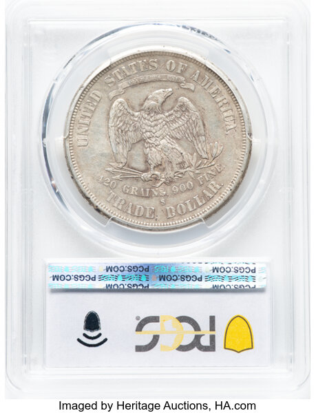 image for: 1875-S/CC Chopmarked Trade$ PCGS AU50