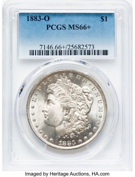 1883-O $1 MS66+ PCGS. CDN: $305 Whsle. Bid for NGC/PCGS MS66. Mintage 8,725,000. ...