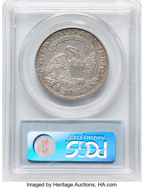image for: 1828 50C Curl Base 2, Knob, O-107, R.1, VF35 PCGS. Ex: Manhattan Collection. PCGS Population: 2 in 35, 26 finer (11/25). CD...