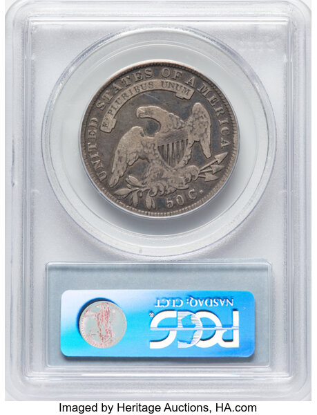 image for: 1834 50C Small Date, Small Letters, O-119, R.4, VG10 PCGS. Ex: Manhattan Collection. PCGS Population: 1 in 10, 21 finer (11...