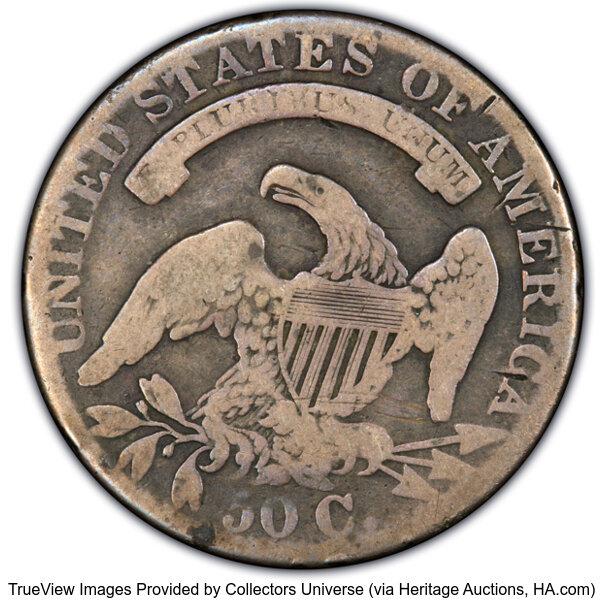 image for: 1833 50C O-104, R.1, VG8 PCGS. Ex: Manhattan Collection. PCGS Population: 1 in 8, 30 finer (11/25). CDN: $62 Whsle. Bid for...