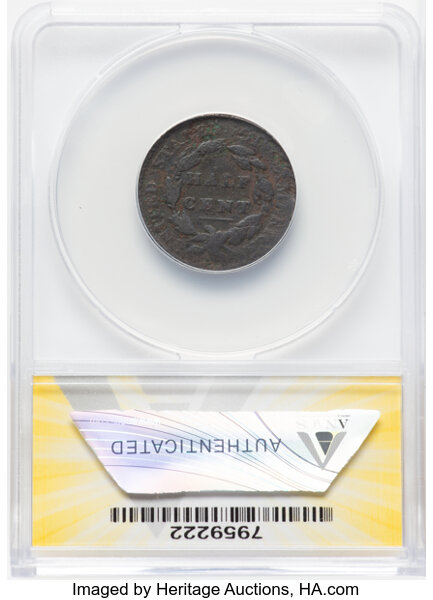 image for: 1811 1/2 C Wide Date, C-1, B-1, Low R.4 -- Bent, Corroded -- ANACS Details. AG3 Details. Mintage 63,140....