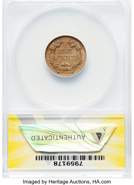 thumbnail for: 1857 Flying Eagle 1c ANACS Deta AU50