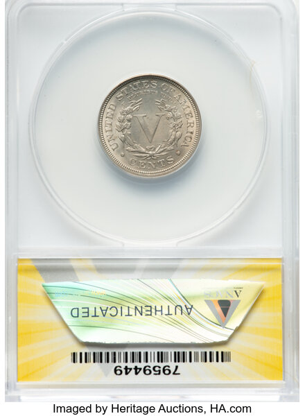 thumbnail for: 1885 5c ANACS Deta MS60