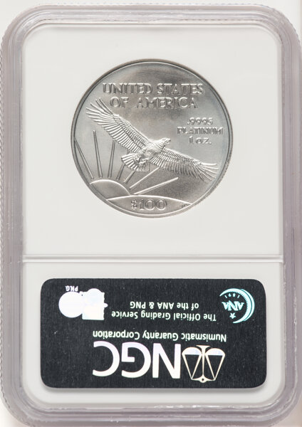 image for: 2007 Platinum Eagle P$100  NGC MS70