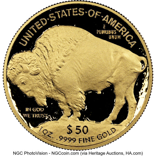 image for: 2019-W $50 One-Ounce Gold Buffalo, .9999 Fine,  PR70 Ultra Cameo NGC.  CDN: $4,272.51 Whsle. Bid for NGC/PCGS PR70....