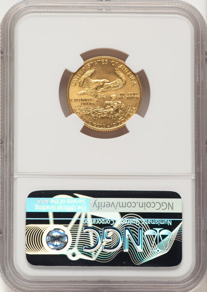 image for: 1993 $10 Quarter-Ounce Gold Eagle, MS69 NGC.  CDN: $1,820 Whsle. Bid for NGC/PCGS MS69....