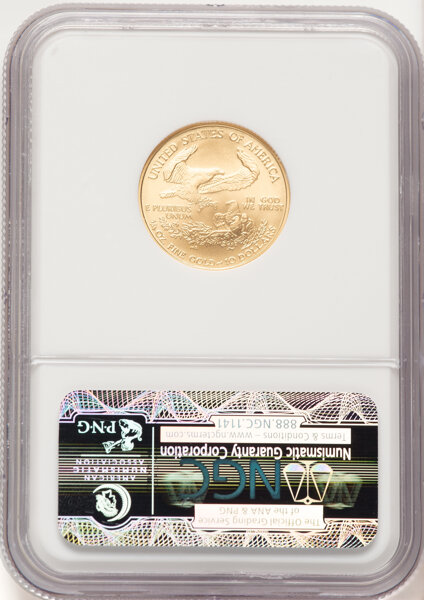 image for: 2008-W Gold Eagle, Burnished $10  NGC MS70