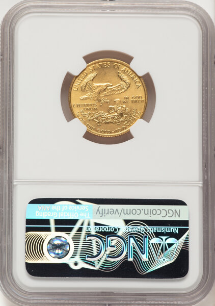 image for: 1993 $10 Quarter-Ounce Gold Eagle, MS69 NGC.  CDN: $1,820 Whsle. Bid for NGC/PCGS MS69....