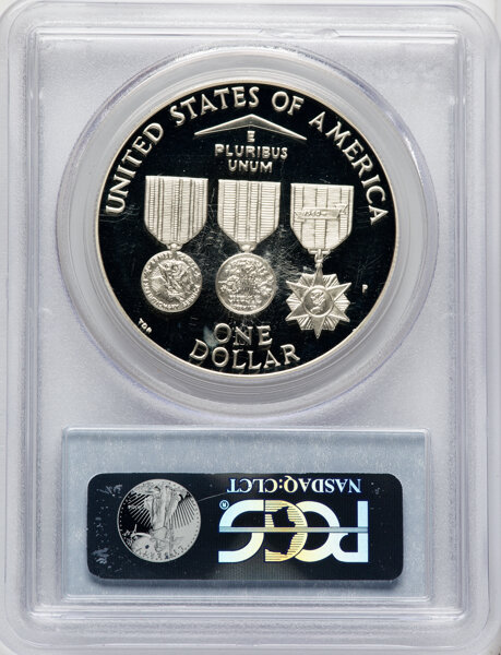 thumbnail for: 1994-P Vietnam Veterans Memorial S$1 PCGS PR70 DCAM