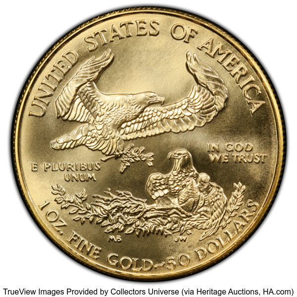 image for: 1994 $50 One-Ounce Gold Eagle, MS69 Prooflike PCGS.  CDN: $4,613.63 Whsle. Bid for NGC/PCGS MS69. Mintage 221,633....