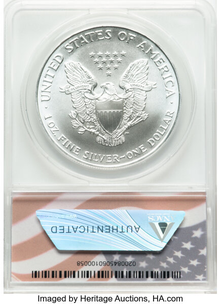 image for: 1997 Silver Eagle $1  ANACS MS70