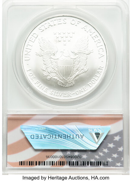 image for: 2006 Silver Eagle $1  ANACS MS70