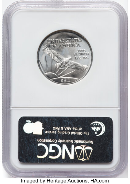 image for: 2007 $50 Half-Ounce Platinum MS69 NGC....