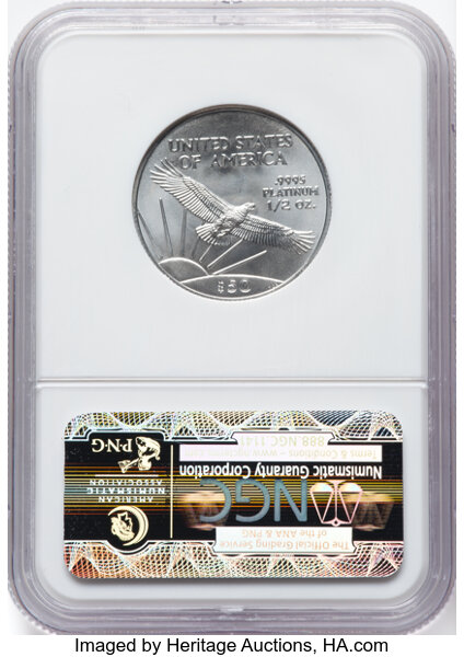 image for: 2008 $50 Half-Ounce Platinum Eagle MS69 NGC....