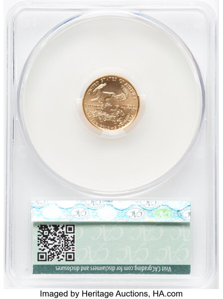 image for: 1998 Gold Eagle $5  CACG MS70 CAC