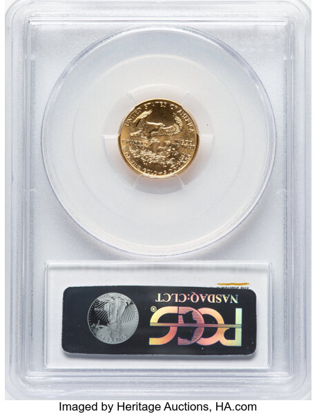 image for: 1997 $5 Tenth-Ounce Gold Eagle MS70 PCGS.  Mintage 528,266....