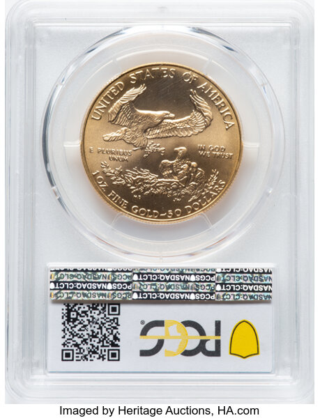 image for: 1993 $50 One-Ounce Gold Eagle MS70 PCGS....