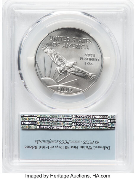image for: 2022 $100 One-Ounce Platinum Eagle, Statue of Liberty, First Strike, MS70 PCGS. ...