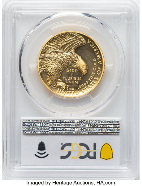 image for: 2019-W $100 High Relief Enhanced, SP70 Prooflike PCGS....