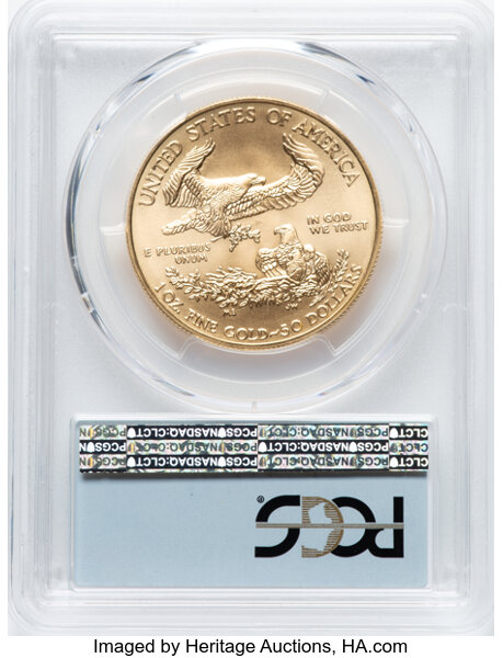 image for: 2019 $50 One Ounce Gold Eagle, First Day of Issue, MS70 PCGS....