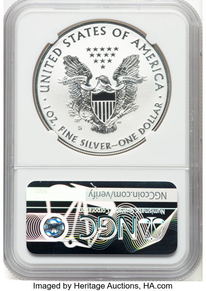 thumbnail for: 2019-S Silver Eagle, Enhanced Reverse Proof $1  NGC PR70