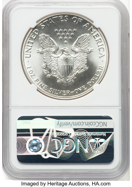 thumbnail for: 1986 Silver Eagle $1  NGC MS70