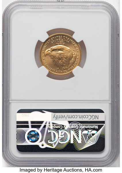 image for: 2021-W Gold Eagle, Type 2, Unfinished Proof Dies $10  NGC MS69