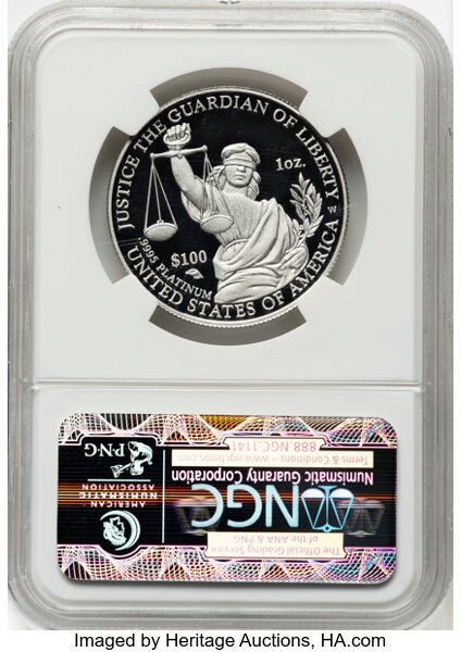 image for: 2010-W $100 One-Ounce Platinum Eagle, Early Releases, PR70 Ultra Cameo NGC. NGC Census: 0 in 70 Ultra Cameo, (11/25)....