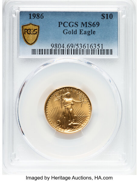 image for: 1986 Gold Eagle $10  PCGS MS69