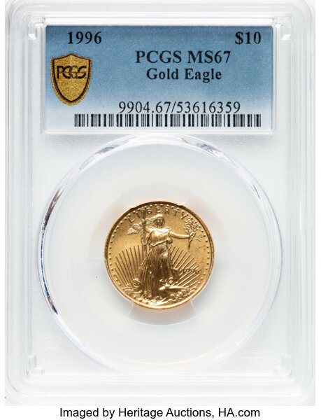 image for: 1996 Gold Eagle $10  PCGS MS67