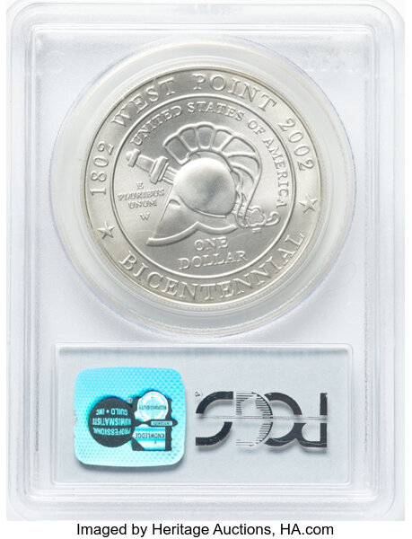 thumbnail for: 2002-W West Point (U.S. Military Academy) Bicentennial S$1 PCGS MS70
