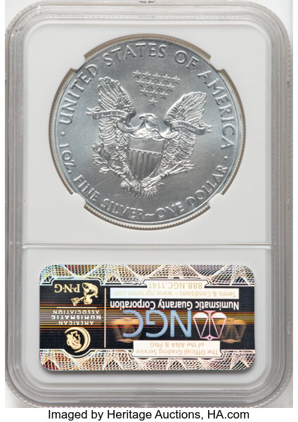 image for: 2014 Silver Eagle $1  NGC MS70