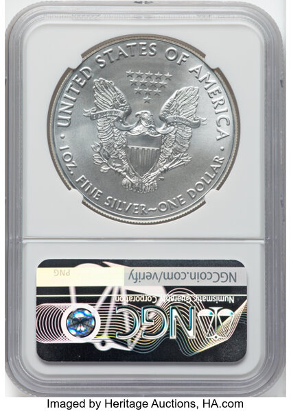 image for: 2016 Silver Eagle $1  NGC MS70