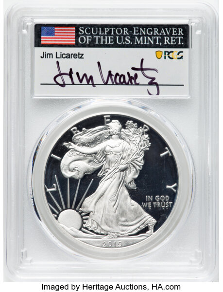 image for: 2019-S $1 Silver Eagle, First Day Issue, Denver, PR70 Deep Cameo PCGS....