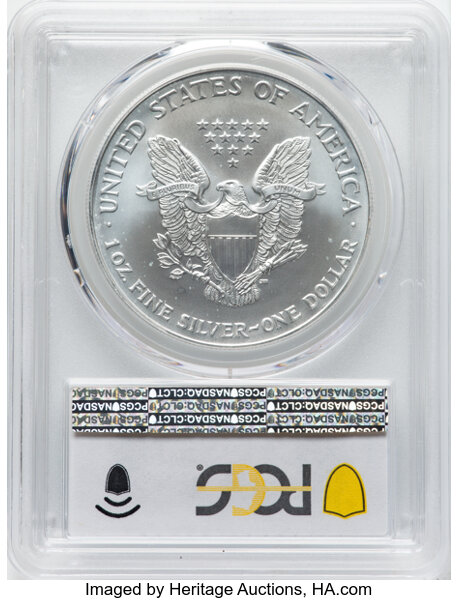 image for: 2002 Silver Eagle $1  PCGS MS70