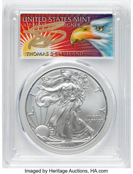 image for: 2011 Silver Eagle, 25th Anniversary $1  PCGS MS70