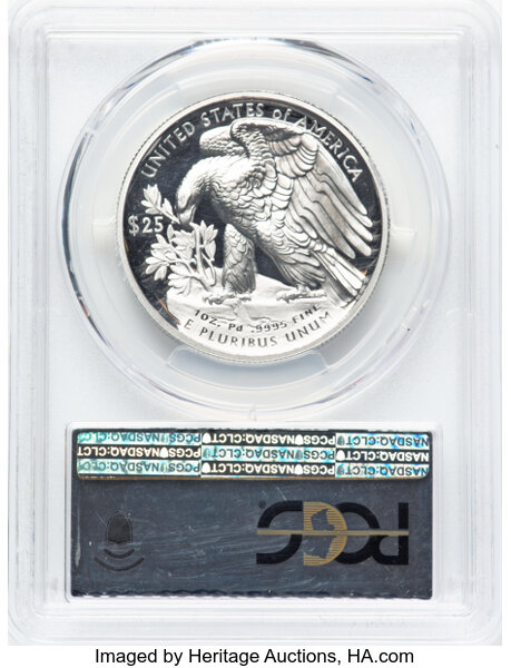 image for: 2021-W $25 Palladium Eagle, First Day of Issue, PR70 Deep Cameo PCGS. PCGS Population: 84 in 70 Deep Cameo (10/25)....