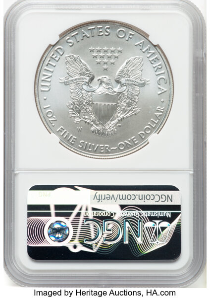 image for: 2017-W $1 Silver Eagle, Burnished, US Mint Engraver Series, MS70 NGC. Signed, John M. Mercanti....