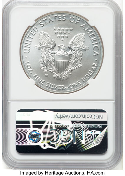 image for: 2018-W $1 Silver Eagle, Burnished, US Mint Engraver Series, MS70 NGC. Signed, John M. Mercanti....