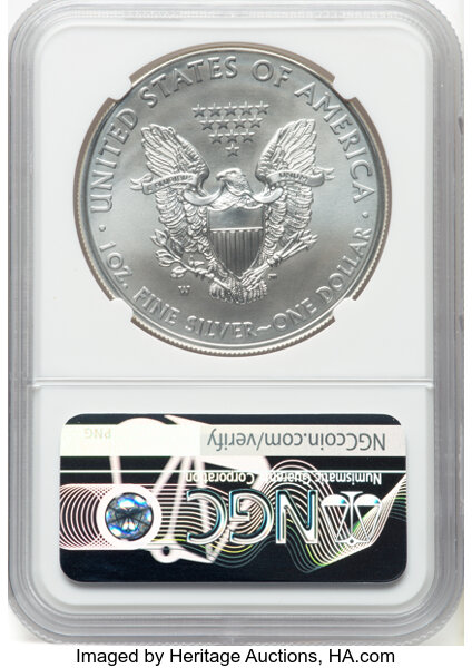 image for: 2012-W Silver Eagle, Burnished $1  NGC MS70