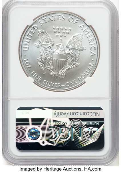 thumbnail for: 2020-W Silver Eagle, Burnished $1  NGC MS70