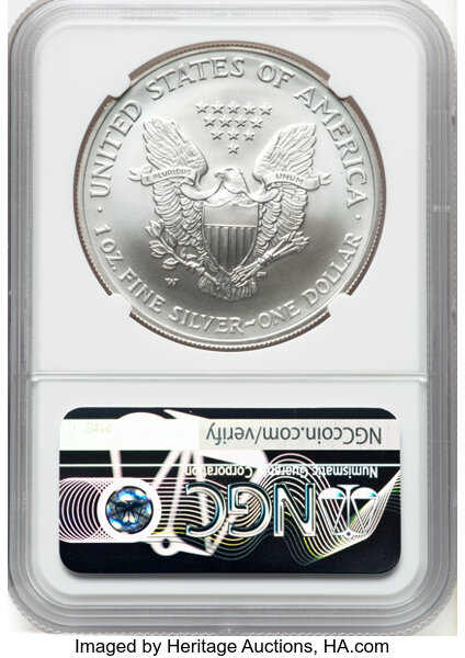 image for: 2006-W Silver Eagle, Burnished $1  NGC MS70